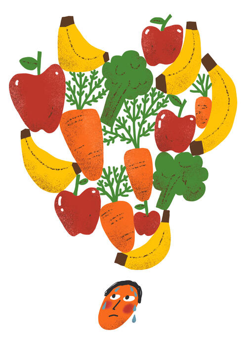Highlighting stress of whether to choose organic or not.
